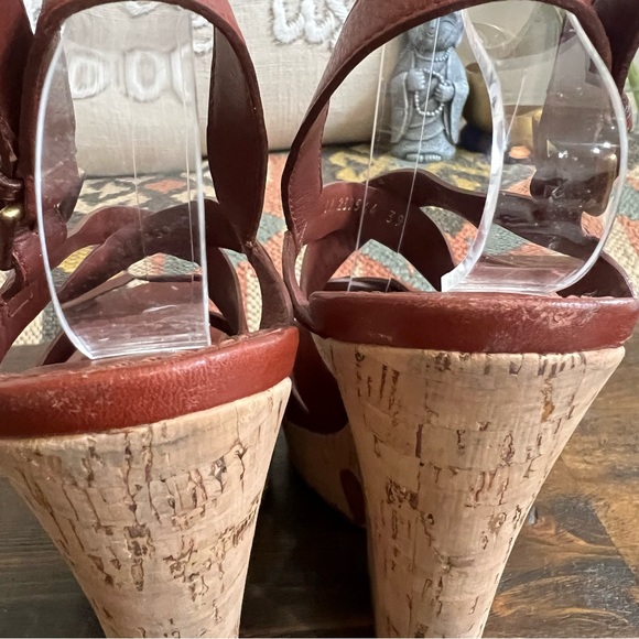 Yves Saint Laurent Deauville Taurillon Brown Leather Cork Platform Wedges 39 - Picture 13 of 17